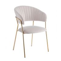 FURNITEX - K4-FX (G) Krzesło | Velvet | Riviera 06 beżowe | Nogi złote