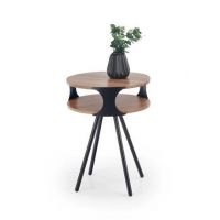 HALMAR - Ława Kirby, czarna / ciemny dąb sonoma