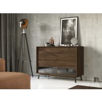 KATMANDU MEBLE - MODERN LOFT Komoda 4S z szybą | Tabacco | PLMOL04ST | DOSTĘPNA OD RĘKI