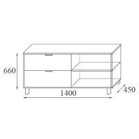 AMS Meble Biurowe - Kontener Podporowy KP1 A/B | 140x45x66h cm