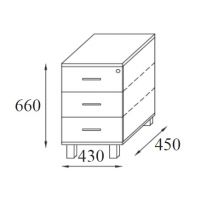 AMS Meble Biurowe - Kontener Podporowy KP8 A/B | 43x45x66h cm