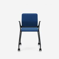 NOWY STYL - YOUTEAM Krzesło konferencyjne FRAME CHAIR 4L UPH CST BLACK GREY | Tapicerowane Oparcie i Siedzisko | na 4 nogach z kółkami | Wersja czarno-szara SG | Podłokietniki