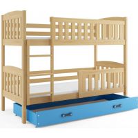 BMS - KUBUŚ Łóżko piętrowe 2-osobowe z szufladą 90x200 cm / Rama kolor: Sosna