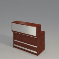 BIURO SERWIS - L-BOX Nadstawka Recepcyjna L-264 | L=140 | Front - stal szczotkowana