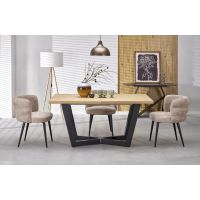 HALMAR - MASSIVE 2 Stół rozkładany 160-250x90x77 | dąb naturalny/czarny | z PL