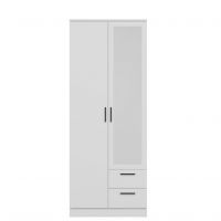 LIVEO - MONTANA Szafa z lustrem MT02 | biała