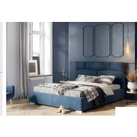 Forte - NELLUR Łóżko tapicerowane 160x200 | z pojemnikiem na pościel