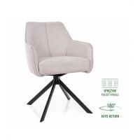 SIGNAL - NOTTI BREGO Krzesło | Obrót siedziska | Brego Jasny Beżowy 22 | Stelaż Czarny mat