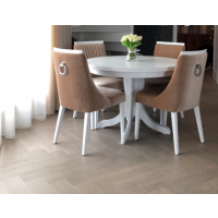 HALEX - OSKAR X Stół buk | Średnica 110+4x50 wkładka | Cały Biały