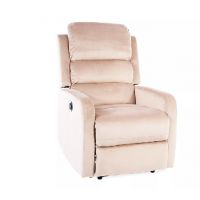 SIGNAL - PEGAZ Velvet Fotel elektryczny rozkładany | Tkanina | Beżowy Bluvel 28 | z MR