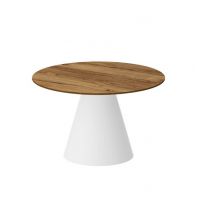 HUBERTUS - PINETO MINI LAMI Ława 80 | Blat Dąb Pradawny | Noga Biały mat