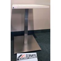 STEMA - Stolik Kawowy SH-2002-1/S/6 | Blat 43x55x2,5 cm | Noga Stal Nierdzewna Szczotkowana | Blat Rockford Jasny | DOSTĘPNY OD RĘKI