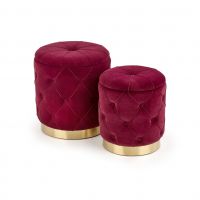 HALMAR - POLLY Pufa 2 sztuki | Bordowy