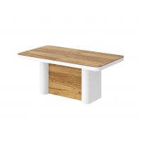 HUBERTUS - PORTOFINO LAMI Stół 160-412x100 | Blat Dąb Pradawny | Nogi Biały mat | Dąb Pradawny