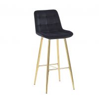 FURNITEX - H2-FX Hoker | Velvet | Czarny | Nogi złote