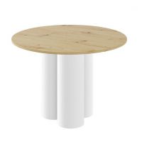 HUBERTUS - RAVEO Stół | Dąb artisan | Biały połysk