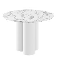 HUBERTUS - RAVEO Stół | Marble white połysk | Biały połysk