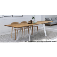 ORTUS - ROMANO Jesion Stół z dostawkami | Głębokość 90 | Krawędź ścięta | Grubość blatu 4 cm