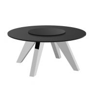 HUBERTUS - GLAMOUR ROTANTE Stół 160 | Czarny połysk | Chrom