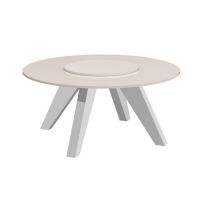 HUBERTUS - GLAMOUR ROTANTE Stół 160 | Kaszmir połysk | Chrom