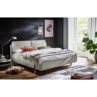 MC AKCENT - SABETTA Łóżko 140x200 | Tkanina kremowa 06 | Nogi chrom | SAB14003