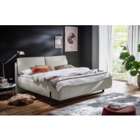 MC AKCENT - SABETTA Łóżko 180x200 | Tkanina kremowa 06 | Nogi metal czarne | SAB18004