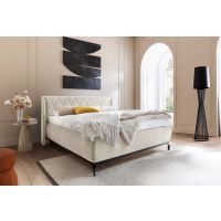 MC AKCENT - SARNIA Łóżko z pojemnikiem 160x200 | Tkanina beż 4306 | SAR16023