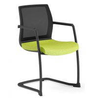 BGROUP - SMART Krzesło Konferencyjne SS50NB | na płozie | Oparcie Siatkowe | Sztaplowanie do 2 sztuk