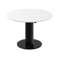 HUBERTUS - SOLO LUX Stół 100-144 | Biały mat | Czarny połysk | Czarny połysk