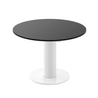 HUBERTUS - SOLO LUX Stół 100-144 | Czarny połysk | Biały połysk | Biały połysk