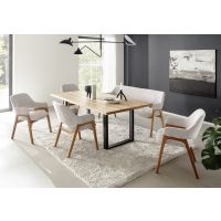 MC AKCENT - DEBA Stół drewniany 220x100 | Obrzeże proste | Stelaż U | DE22UXGW | DETGUSXL