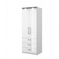 HELVETIA MEBLE WIERUSZÓW - OPTIMA Szafa 2D3S 2497KL68 | Biały/ Biały połysk