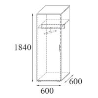 AMS Meble Biurowe - Szafa Ubraniowa RG9 P/L | 5OH | 60x60x184h