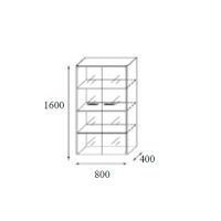 AMS Meble Biurowe - CLASSIC Szafa Gabinetowa CS10 | 80x40 cm | Front Szklany