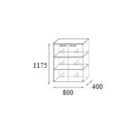 AMS Meble Biurowe - CLASSIC Szafa Gabinetowa CS16 | 80x40 cm | Front Szklany