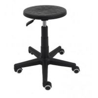 MAZUR KRZESŁA - PU 3 Taboret Black | Na Kółkach