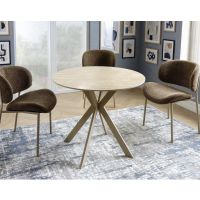 SIGNAL - TALIA K Stół fi90X76h | TRAVERTINE | Kaszmir
