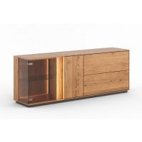 KATMANDU MEBLE - COLLODI Komoda TV z przeszkleniem 185 | Dąb dziki olejowany | ZICOL09