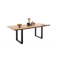 MC AKCENT - DEBA Stół drewniany 200x100 | Obrzeże ciosane | Stelaż U | DE20UXBW | DETGUSXL