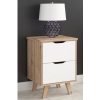 Forte - VANKKA FINVNKK111-L25 Szafka nocna | Deska Dębowa / Biały