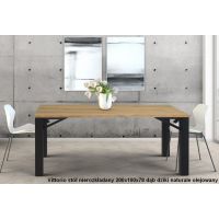 ORTUS - VITTORIO Jesion Stół nierozkładany | Blat obłogowany | Grubość blatu 4 cm