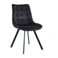 FURNITEX - J265 Krzesło | Velvet | Czarne | Nogi czarne